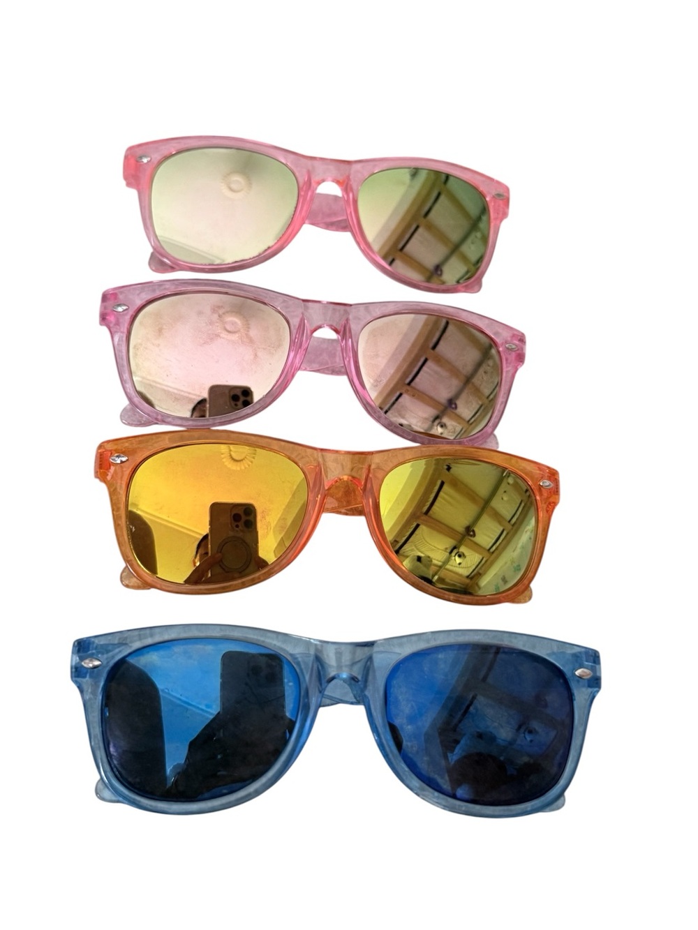 Kids Mirrored Wayfarer Sunglasses - Pink, Purple, Orange, Blue (A45)